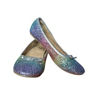 GIRL'S YOUTH So AMERICAN HERITAGE CANDY BALLET FLATS GLITTER MULTI NWOT